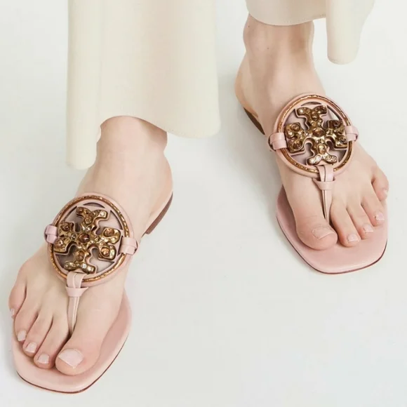 Tory burch Jeweled Meadowsweet Miller Sandals Size 9 - Picture 2 of 16